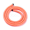 Flat Round Handmade Polymer Clay Bead Spacers CLAY-R067-4.0mm-19-2