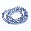 Electroplate Transparent Glass Beads Strands EGLA-A034-T8mm-Y04-2
