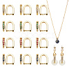16Pcs 4 Colors Rack Plating Brass Pave Cubic Zirconia Snap on Bails KK-AR0003-55G-1