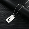 Rectangle with Hollow Out Letter 201 Stainless Steel Pendant Necklaces FS-WG34D20-15-1
