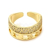 Brass Micro Pave Cubic Zirconia Cuff Rings RJEW-P102-15G-2