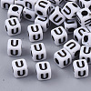 White Opaque Acrylic Beads MACR-R869-02U-1