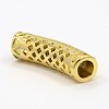 CZ Jewelry Brass Micro Pave Cubic Zirconia Hollow Curved Tube Beads ZIRC-M024-11-3