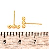 201 Stainless Steel Beaded Horizontal Bar Stud Earrings with 316 Stainless Steel Pin for Women X-STAS-K238-01G-2