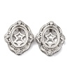 Brass Micro Pave Clear Cubic Zirconia Cabochon Settings KK-U074-03P-1