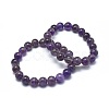 Natural Amethyst Bead Stretch Bracelets BJEW-K212-B-034-4