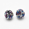Handmade Polymer Clay Rhinestone Beads RB-L030-18D-12mm-2