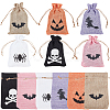 24Pcs 6 Colors  Halloween Burlap Packing Pouches Drawstring Bags ABAG-BC0001-49-1