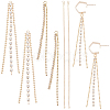 12Pcs 3 Styles Brass Tassel Pendants Sets KK-SC0005-08-1