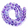 Transparent Spray Painted Glass Bead Strands X-GLAA-N035-03D-B03-2