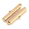 Brass Slide On End Clasp Tubes KK-N254-119G-04-2