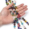 Flat Round Handmade Millefiori Glass Beads Strands LK-R004-62-4
