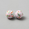 Printed Wood Beads WOOD-TAC0019-13-2