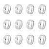 12Pcs 201 Stainless Steel Plain Band Ring for Men Women RJEW-UN0002-44A-1