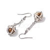 Glass Seed Beads Dangle Earrings EJEW-MZ00350-03-4