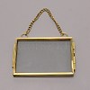 Brass Glass Hanging Photo Frame AJEW-WH0017-26G-1