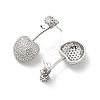 Cherry Brass Micro Pave Cubic Zirconia Stud Earrings EJEW-M077-12P-01-2