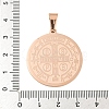 Ion Plating(IP)Trendy Necklace Findings Flat Round with San Benito 304 Stainless Steel Pendants STAS-L012-A07RG-3