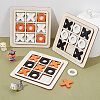 3 Sets 3 Colors Wood Tic Tac Toe Board Game AJEW-NB0005-35-4