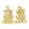 Rack Plating Brass Micro Pave Cubic Zirconia Pendants KK-M252-01G-1