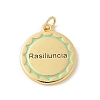 Brass with Enamel Pendants KK-P294-20G-1