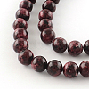 Dyed Natural Sesame Jasper Round Beads Strands G-R342-8mm-11-2