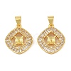 Brass Micro Pave Clear Cubic Zirconia Peg Bails Pin Pendants KK-CBA6A75-41G-1