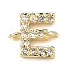 Brass Micro Pave Clear Cubic Zirconia Letter Links Connector Charms KK-I382-07G-E-1