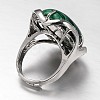 Adjustable Oval Brass Malachite Wide Band Rings RJEW-L062-03K-3