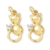 Brass Pave Cubic Zirconia Pendants KK-Z120-09G-1