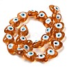 Heart Evil Eye Lampwork Bead Strands LAMP-R119-07-2