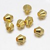 Bicone Brass Spacer Beads X-KK-L105-03G-1