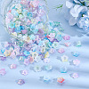 300Pcs 10 Colors Painted Acrylic Bead Caps OACR-ME0001-16-4