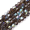 AB Color Plated Transparent Glass Beads Strands GLAA-G127-01-02U-1