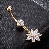 Brass Cubic Zirconia Navel Ring AJEW-EE0004-31A-1