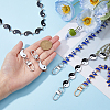2 Sets 2 Style Alloy Enamel Butterfly with Evil Eye & Yin Yang Link Chain Purse Strap Extenders AJEW-FH0003-83-3