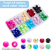 160Pcs 10 Colors Forsted Glass Beads Strands GLAA-SP0001-80-2