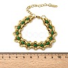 304 Stainless Steel Enamel Link Chain Bracelets for Women BJEW-A152-03G-5