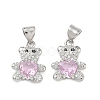 Brass Micro Pave Cubic Zirconia Charms KK-K351-69P-06-1
