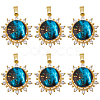 6Pcs Brass Micro Pave Clear Cubic Zirconia Pendants KK-BBC0010-32-1