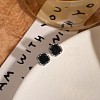 Brass Acrylic Square Stud Earrings FS-WG040FD-02-1