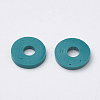 Flat Round Handmade Polymer Clay Bead Spacers CLAY-R067-3.0mm-07-3