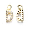 Brass Micro Pave Clear Cubic Zirconia Charms KK-N241-001-NR-5