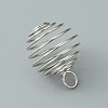 Carbon Steel Spiral Bead Cage Pendants IFIN-WH0027-47B-P-2