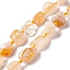 Natural Yellow Quartz Beads Strands G-B024-02-1