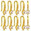 10 Pairs Brass Micro Pave Clear Cubic Zirconia Earring Hooks ZIRC-SZ0005-20-1