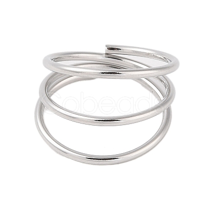 Non-Tarnish 304 Stainless Steel Multi-layer Open Cuff Ring for Women STAS-S125-11P-1