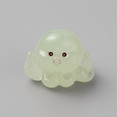 Luminous Resin Octopus Display Decoration RESI-WH0038-09C-1
