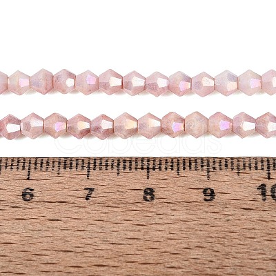 Anti-Tarnish Electroplate Bicone Glass Beads Strands EGLA-T021-4mm-16-03-1