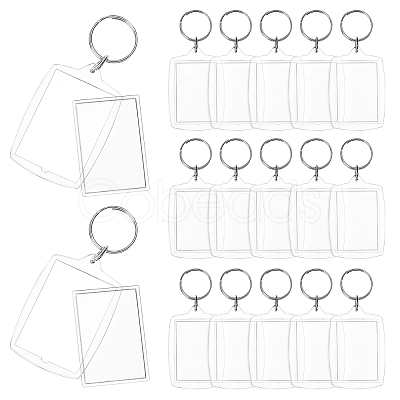 Plastic Badge Holder Keychain AJEW-WH0274-08P-1